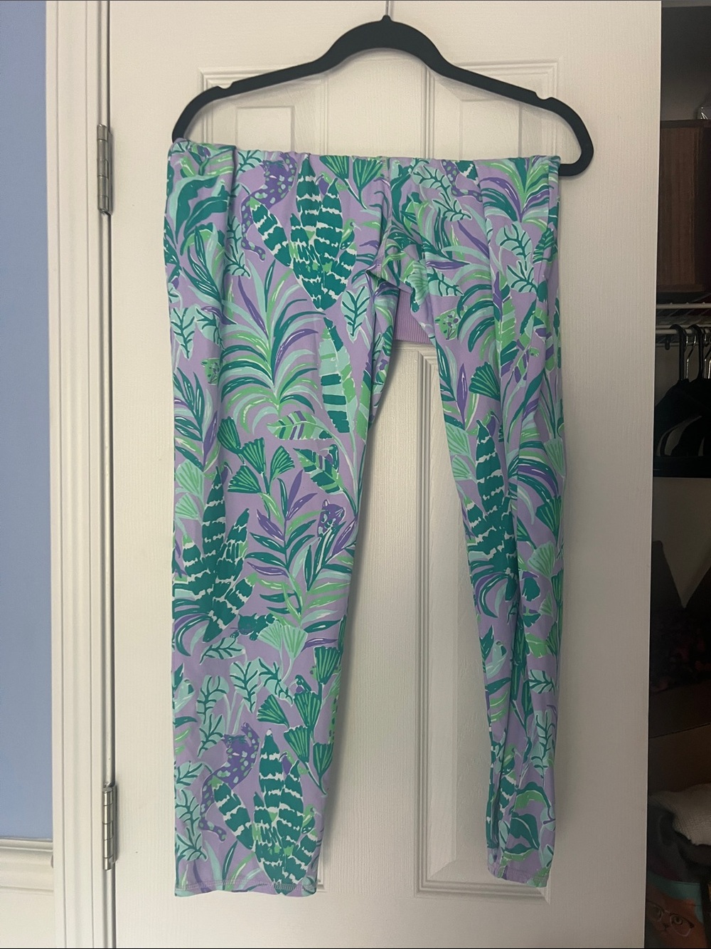 Lilly Pulitzer luxletic Purple & Green Botanical joggers